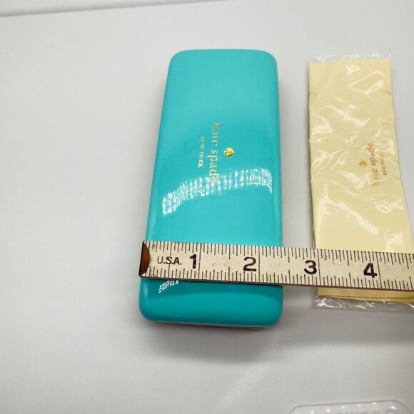 Kate Spade New York Small Eyeglasses Case Only Green Cleaning Cloth - Picture 3 of 5